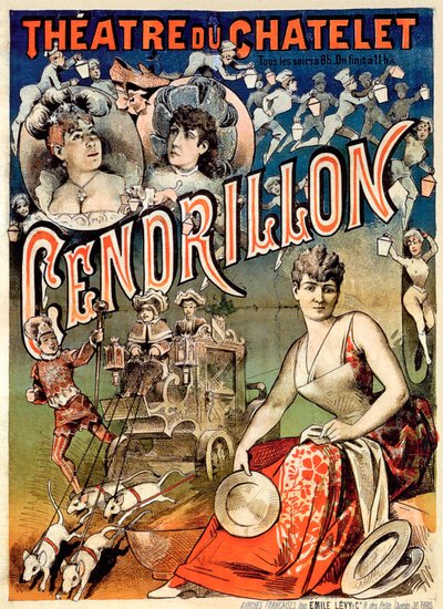 quot;Askepott eller den fantastiske tøffelenquot;, Théâtre de Chatelet, Paris av Emile Levy
