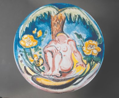 Fauve design av kvinnelig naken under palmetre av Emile Othon Friesz