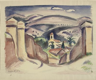 Inngangen til Cassis, også kalt kirketårnet i Cassis av Emile Othon Friesz