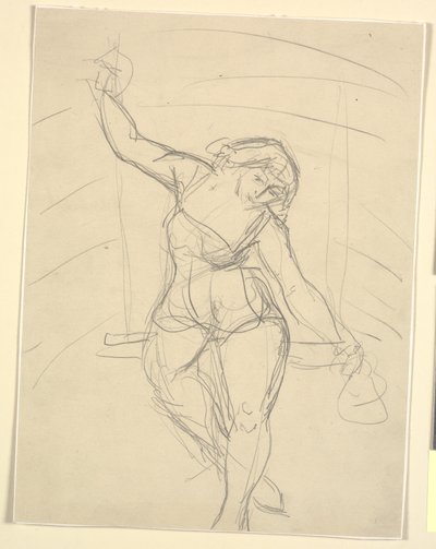 Kvinnelig kunstner sitter på trapes av Emile Othon Friesz