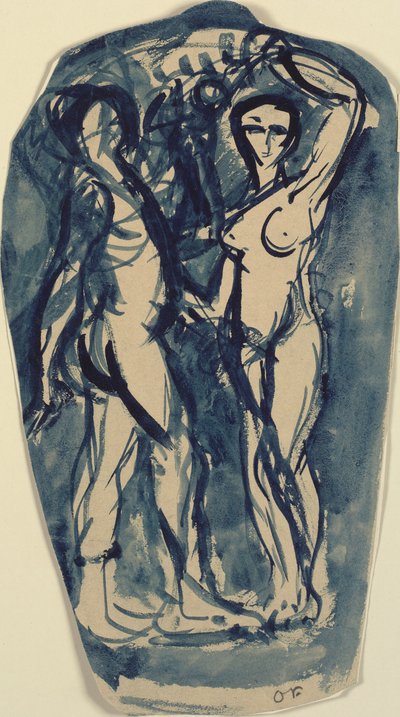 To stående, nakne skikkelser (Adam og Eva?). av Emile Othon Friesz