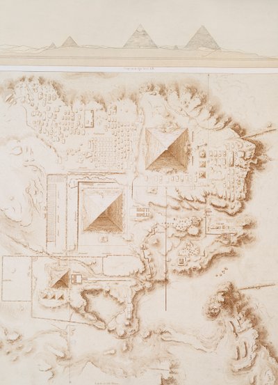 Plan for en del av nekropolisen i Memphis, Giza-platået av Emile Prisse dAvennes