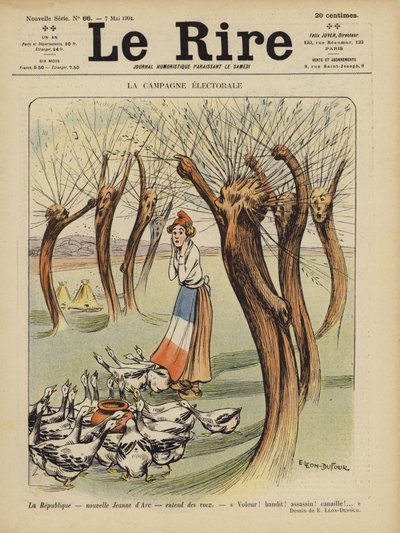 Valgkampen. Illustrasjon for Le Rire av Emilien Leon Jean Dufour