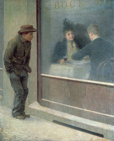 Refleksjoner av en sultende mann eller sosiale kontraster, 1894 av Emilio Longoni
