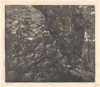 Trær på en sanddynekant mellom Egmond og Bergen av Emilius Wilhelmus Dehé (signed by artist)