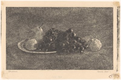 Skål med druer og annen frukt av Emilius Wilhelmus Dehé (signed by artist)