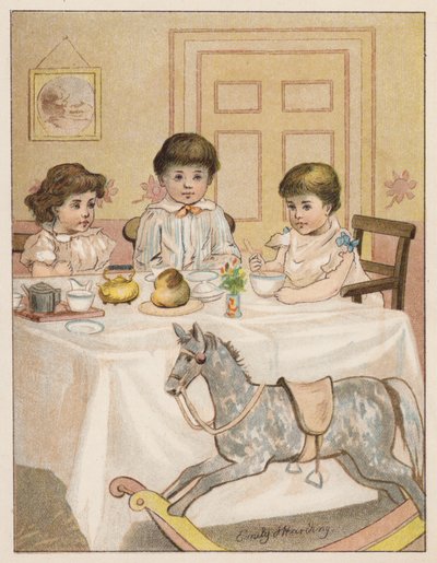 I barnehagen (farge litho) av Emily Harding