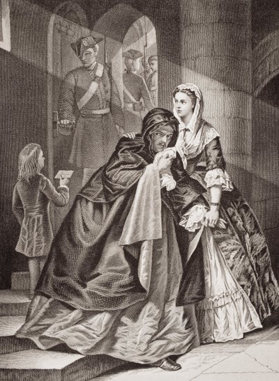 The Escape of Lord Nithsdale from the Tower, 1716, fra `Illustrations of English and Scottish History