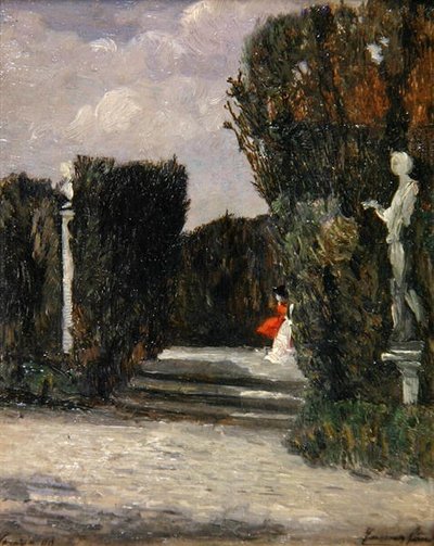 Villa Albani, Roma (olje på panel) av Emma Ciardi