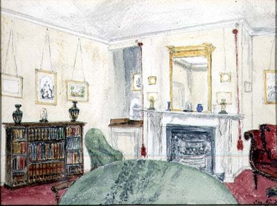 Parlor at Windermar, ca. 1845 (akvarell på papir) av Emma Kinder