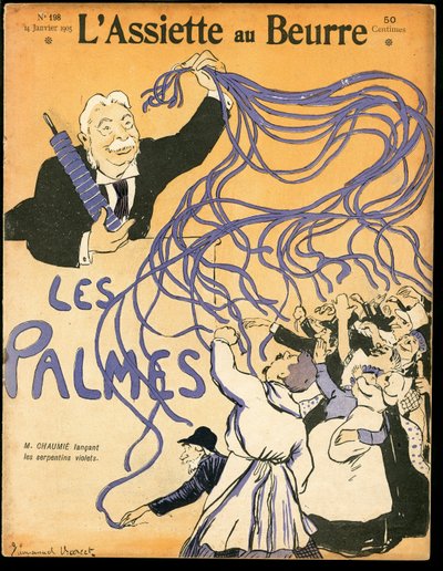 Omslag av "" L'Plate au beurre"", Satirical in Colors av Emmanuel Barcet