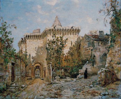 Porten til slottet Loches. 1888 (olje på lerret) av Emmanuel Lansyer