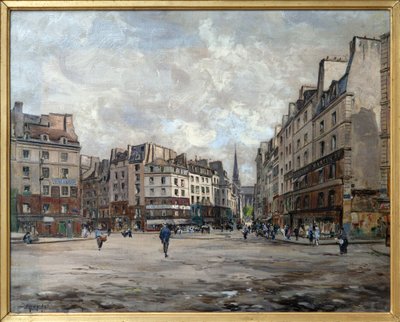 Place Maubert i 1888, Painting a l'oie av Emmanuel Maurice Lansyer (1835-1893), en del av en serie lerreter bestilt av Prefecture of the Seine for verdensutstillingen i 1889. Photography, KIM Youngtae, Paris, Musee Carnavalet. av Emmanuel Lansyer