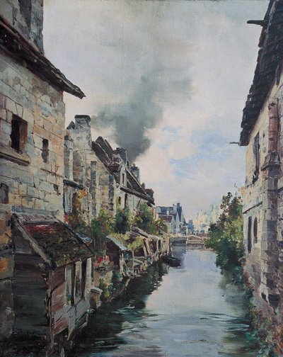 Beaulieu-kanalen, utsikt over broen på veien fra Loches til Beaulieu. 1891 (olje på lerret) av Emmanuel Lansyer