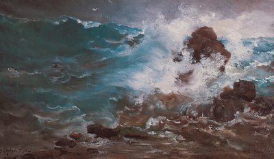 The Wave, Ploumanac'h, juni 1873 (olje på lerret) av Emmanuel Lansyer