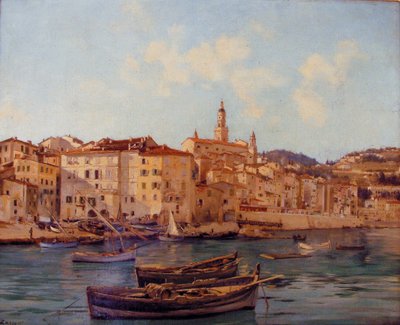 Havnen i Menton 1891 (maleri) av Emmanuel Lansyer
