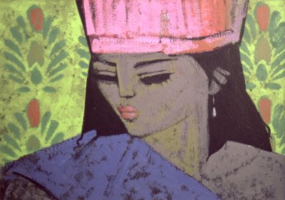 Antoinette (akryl på papir) av Endre Roder