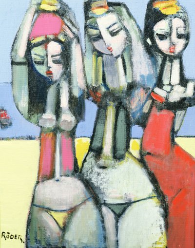 Friends, 2007 (olje på lerretstavle) av Endre Roder