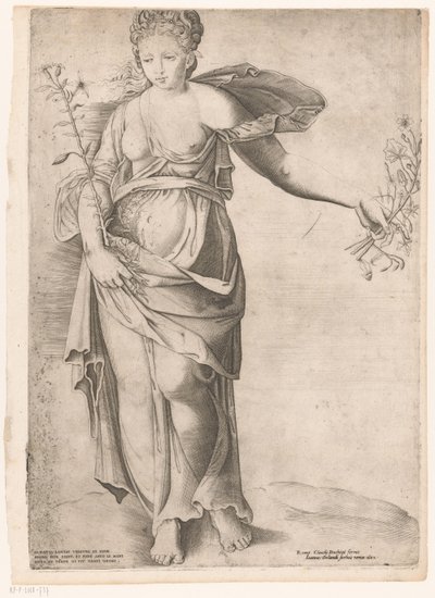 Flora av Proserpina Mirror of Roman Magnificence (serietittel) av Enea Vico (attributed to)