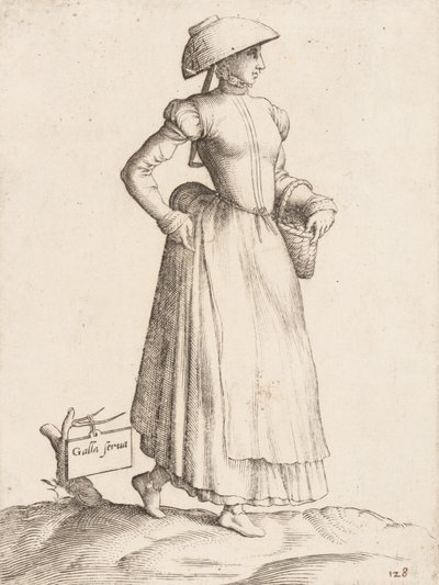 Kostymetallerken: Galla Serva, ca. 1557-58. av Enea Vico