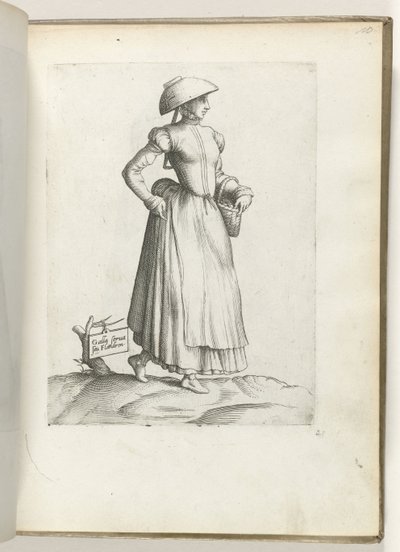 Behold Galla eller Flandren. (tittel på objekt) Tjenester fra Vlaanderen, kledd i henhold til modus fra ca. 1550 Holdningene til forskjellige nasjoner i vår tidsalder (serietittel) av Enea Vico