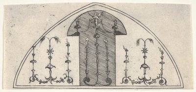Lansettformet panel med grotesk dekorasjon, 1541. av Enea Vico