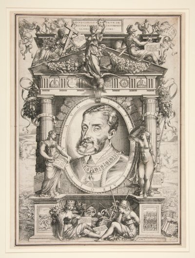 Portrett av Charles V av Enea Vico