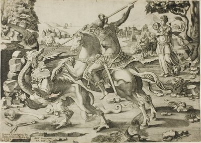 Saint George og dragen av Enea Vico