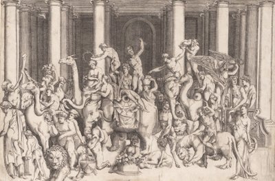 Den indiske triumfen av Bacchus, ca. 1542. av Enea Vico.