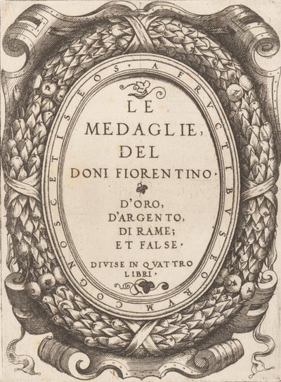 Tittelplate: De florentinske Doni-medaljene, ca. 1548. av Enea Vico