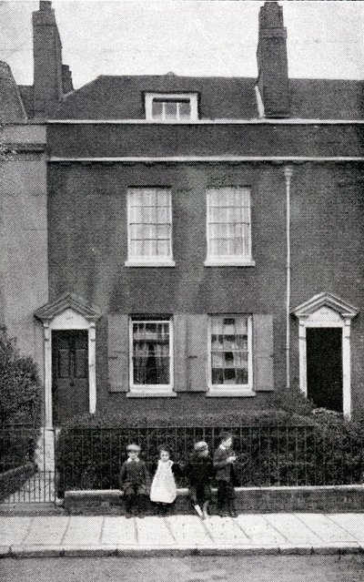 387, Commercial Road, Portsmouth, Hampshire, fødestedet til Charles Dickens 7. februar 1812, ca. 1900 av English Photographer