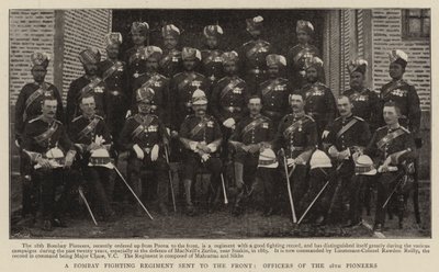 Et Bombay Fighting Regiment sendt til fronten, offiserer for de 28. pionerene av English Photographer