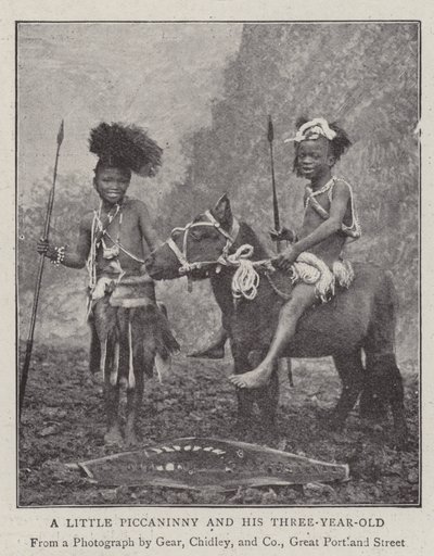 En liten Piccaninny og hans treåring av English Photographer
