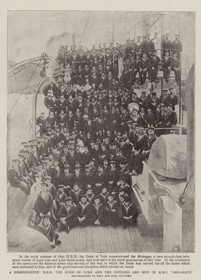 En reminiscens, HKH hertugen av York og offiserene og mennene til HMS Melampus av English Photographer