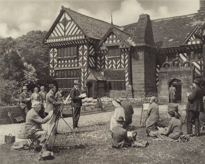 En skissetime i Speke Hall (s/hvitt bilde) av English Photographer