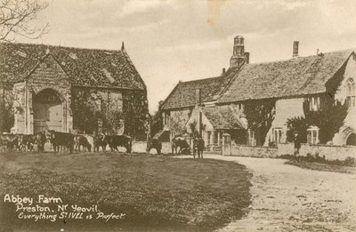 Abbey Farm i Preston nær Yeovil. Postkort sendt i 1913. av English Photographer