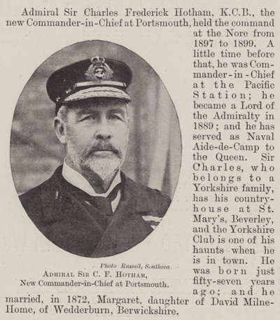 Admiral Sir CF Hotham, ny øverstkommanderende i Portsmouth av English Photographer