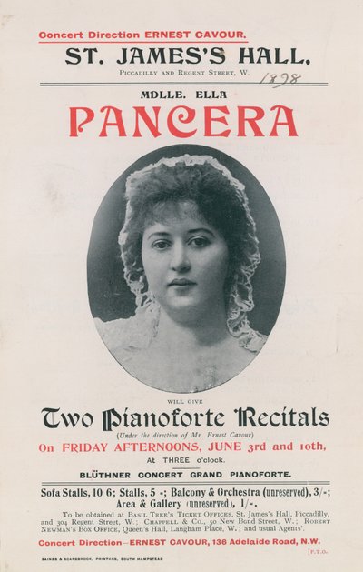 Annonse for konsert av Ella Pancera av English Photographer