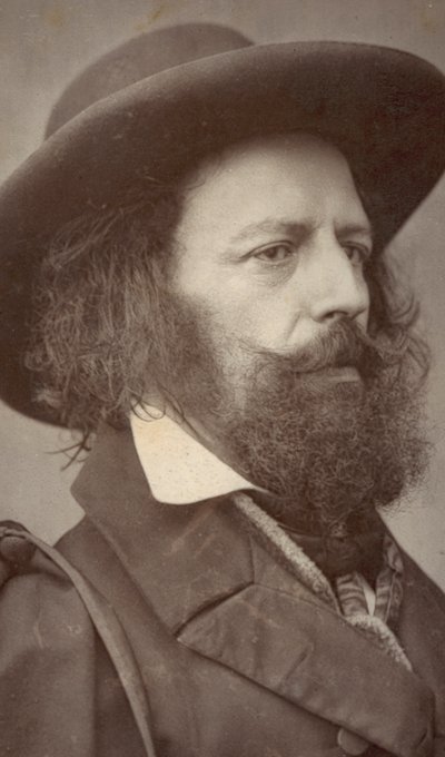 Alfred Lord Tennyson , poet, portrett (s/hvitt-bilde) av English Photographer