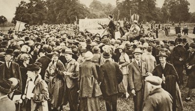 Antikrigsmøte i Hyde Park (sepia-bilde) av English Photographer
