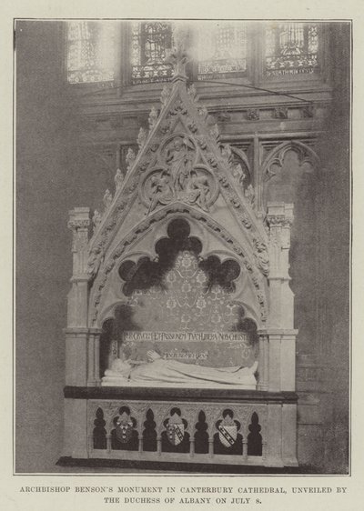 Erkebiskop Bensons Monument i Canterbury Cathedral, avduket av hertuginnen av Albany 8. juli av English Photographer