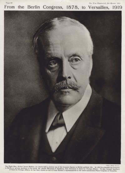 Arthur Balfour , britisk konservativ politiker og statsminister (s/hv-bilde) av English Photographer