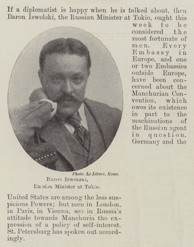 Baron Iswolski, russisk minister i Tokio av English Photographer