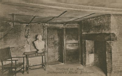 Bad, Shakespeares hus, Stratford upon Avon. Postkort sendt i 1913. av English Photographer