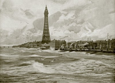Blackpool, med Eiffeltårnet (s/hvitt bilde) av English Photographer