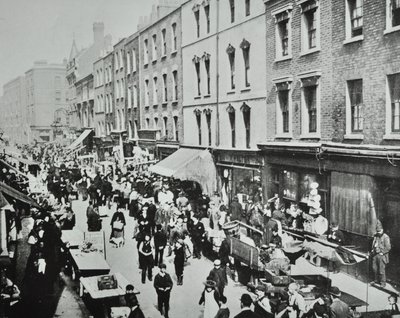 Brick Lane Market, Brick Lane: generell oversikt, 1895 av English Photographer