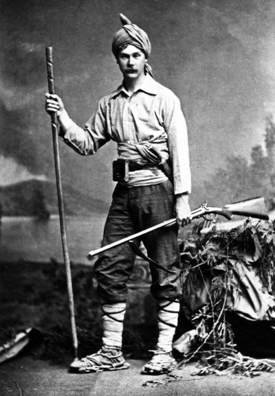 Britisk jeger i India, ca. 1870-tallet av English Photographer