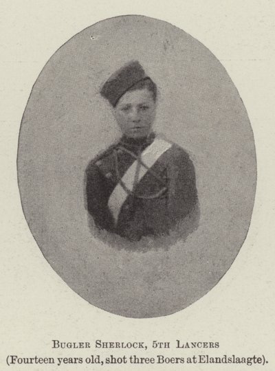 Bugler Sherlock, 5th Lancers av English Photographer