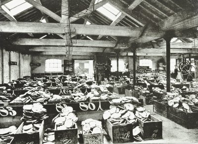 Bull Wharf, interiøret i Shell Warehouse, London, 1890 av English Photographer