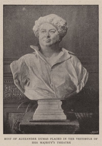 Byste av Alexandre Dumas plassert i vestibylen til Her Majesty